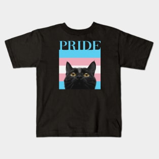 Vintage Black Cat Transgender Pride Kids T-Shirt